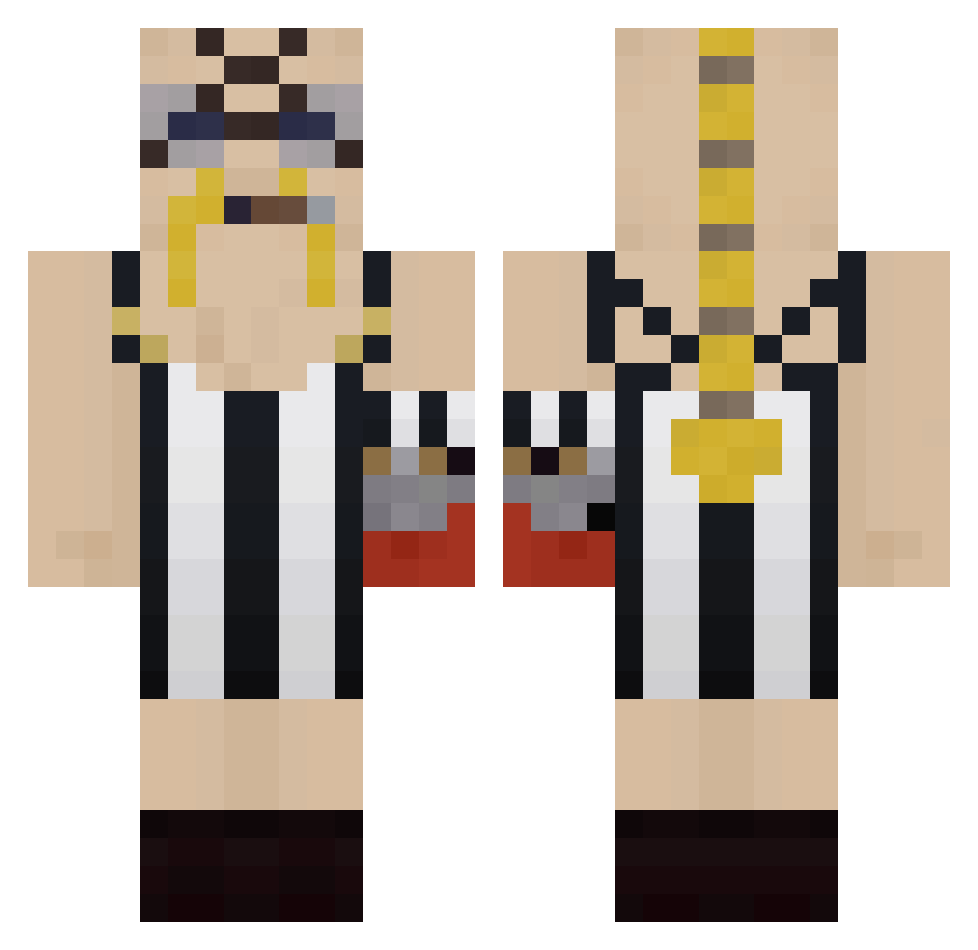 Kirshanes Minecraft skin, front and back view