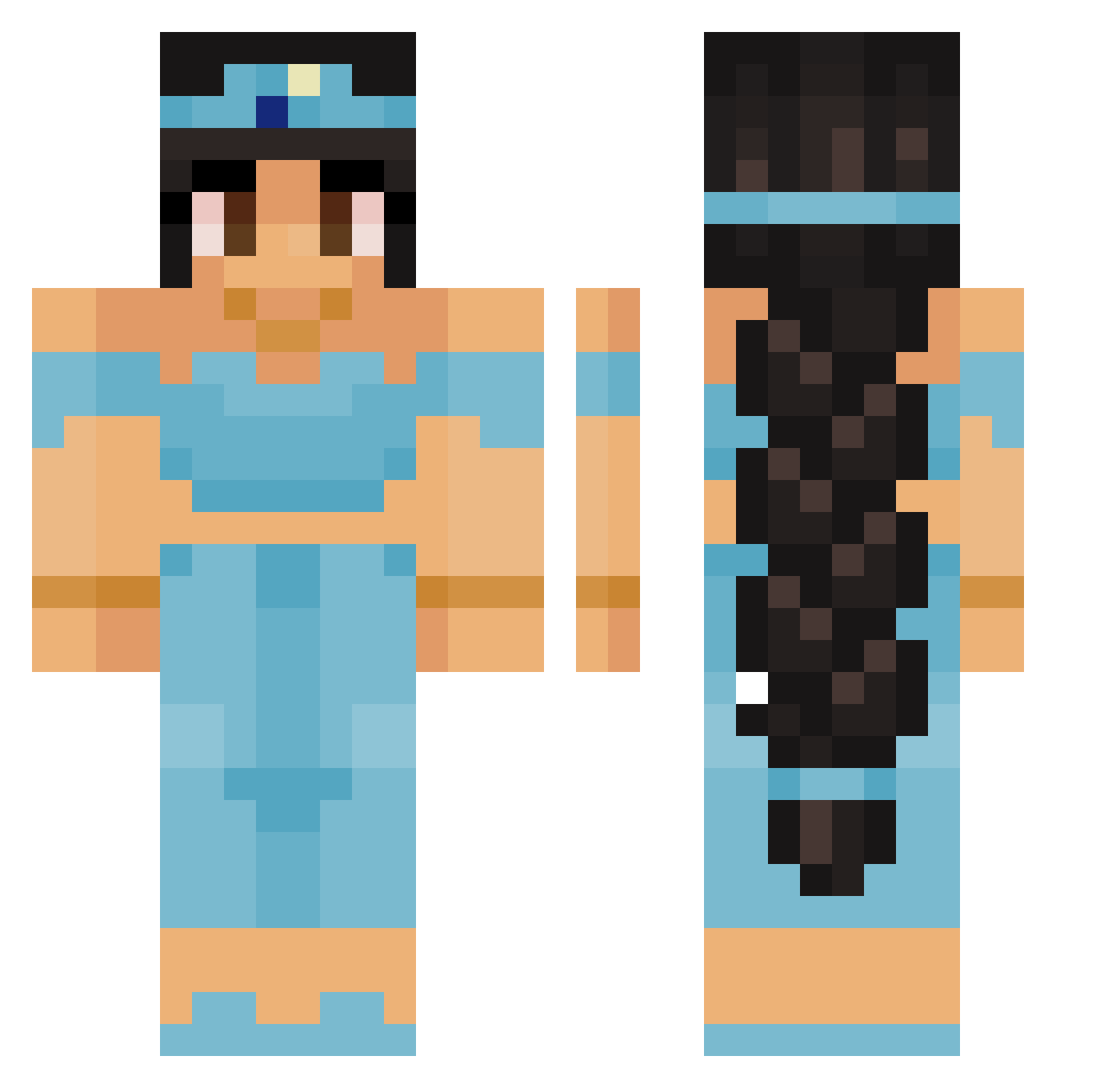 jerushaaa Minecraft skin, front and back view