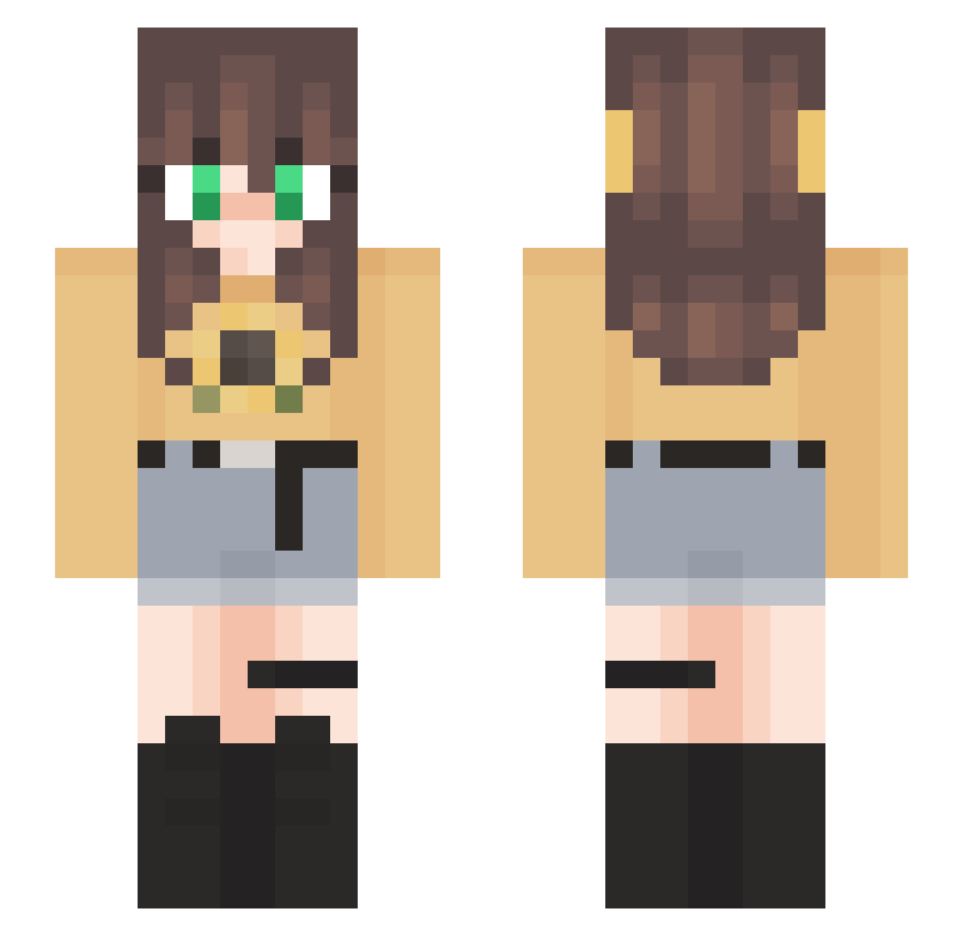 Bari Minecraft skin, front and back view