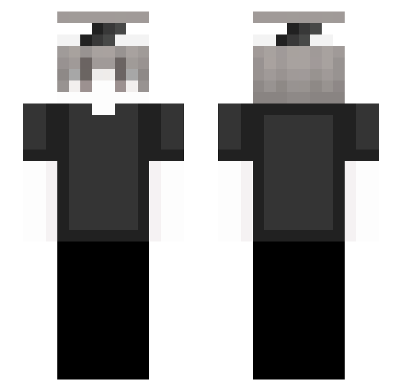 vg1o Minecraft skin, front and back view