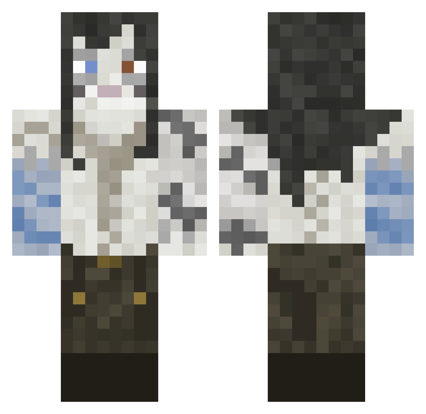 Gamefusion1256 Minecraft skin, front and back view