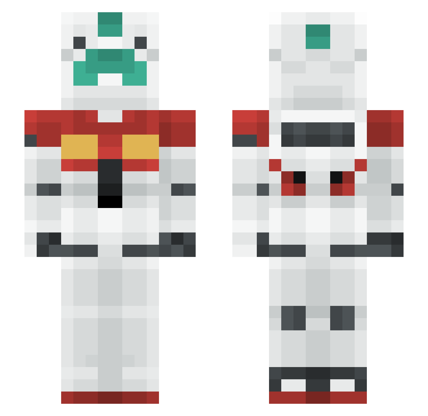 MarsV4 Minecraft skin, front and back view