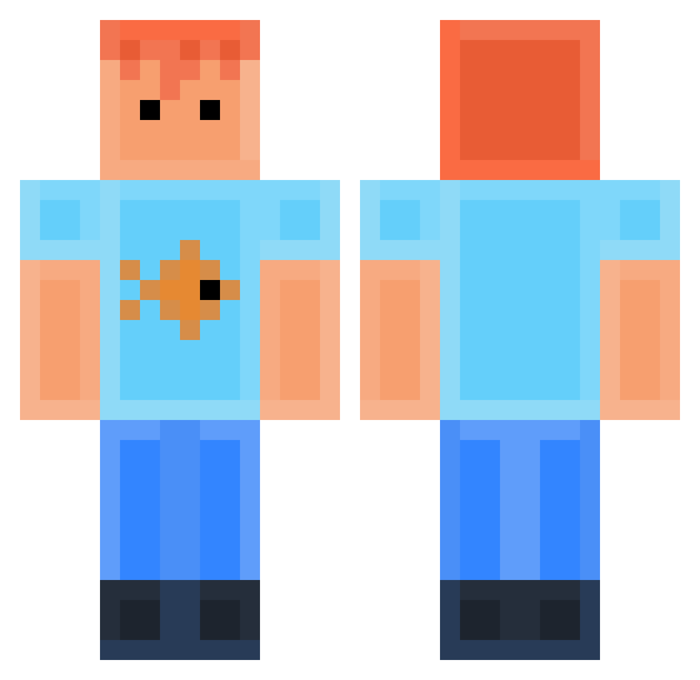 Blacksmith Minecraft skin, front and back view
