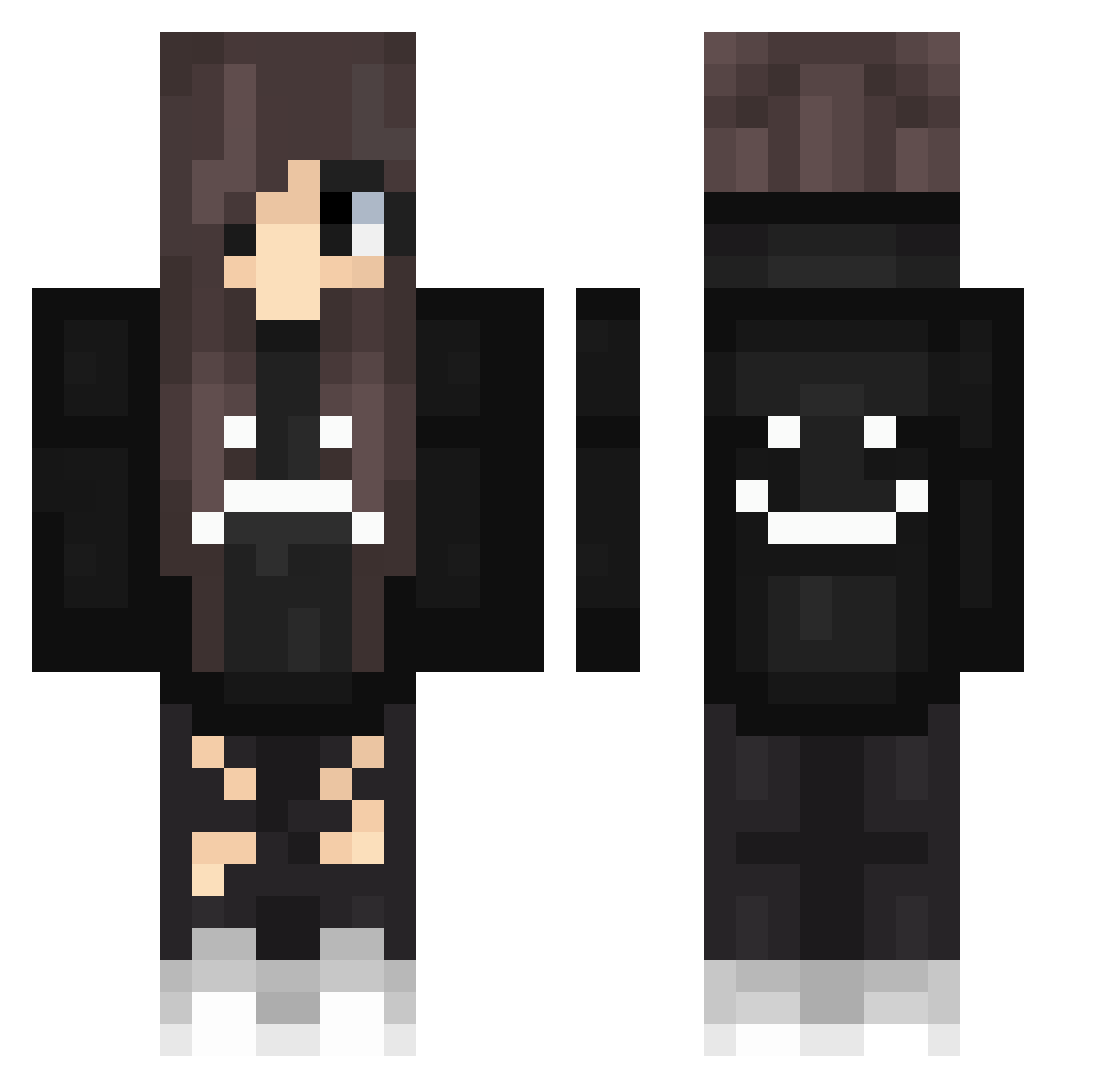 Katheterpomp Minecraft skin, front and back view