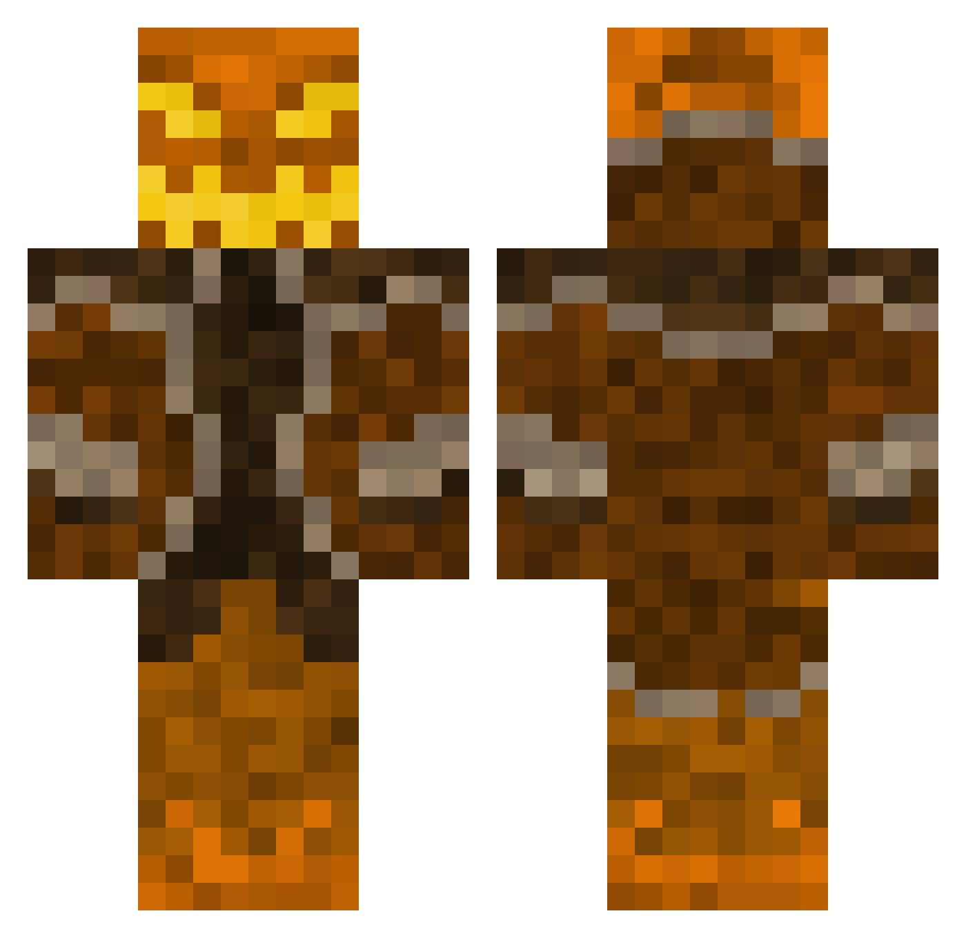 Vecch Minecraft skin, front and back view