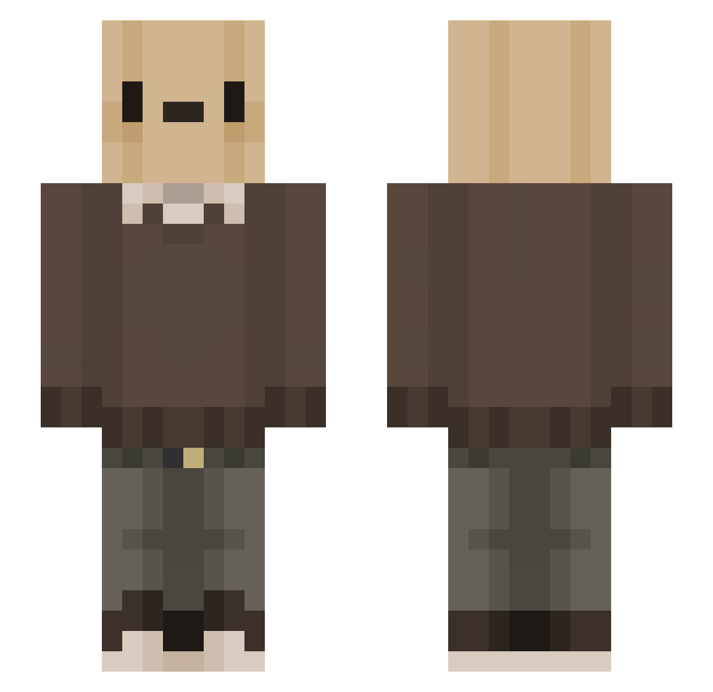 0_0shiro Minecraft skin, front and back view