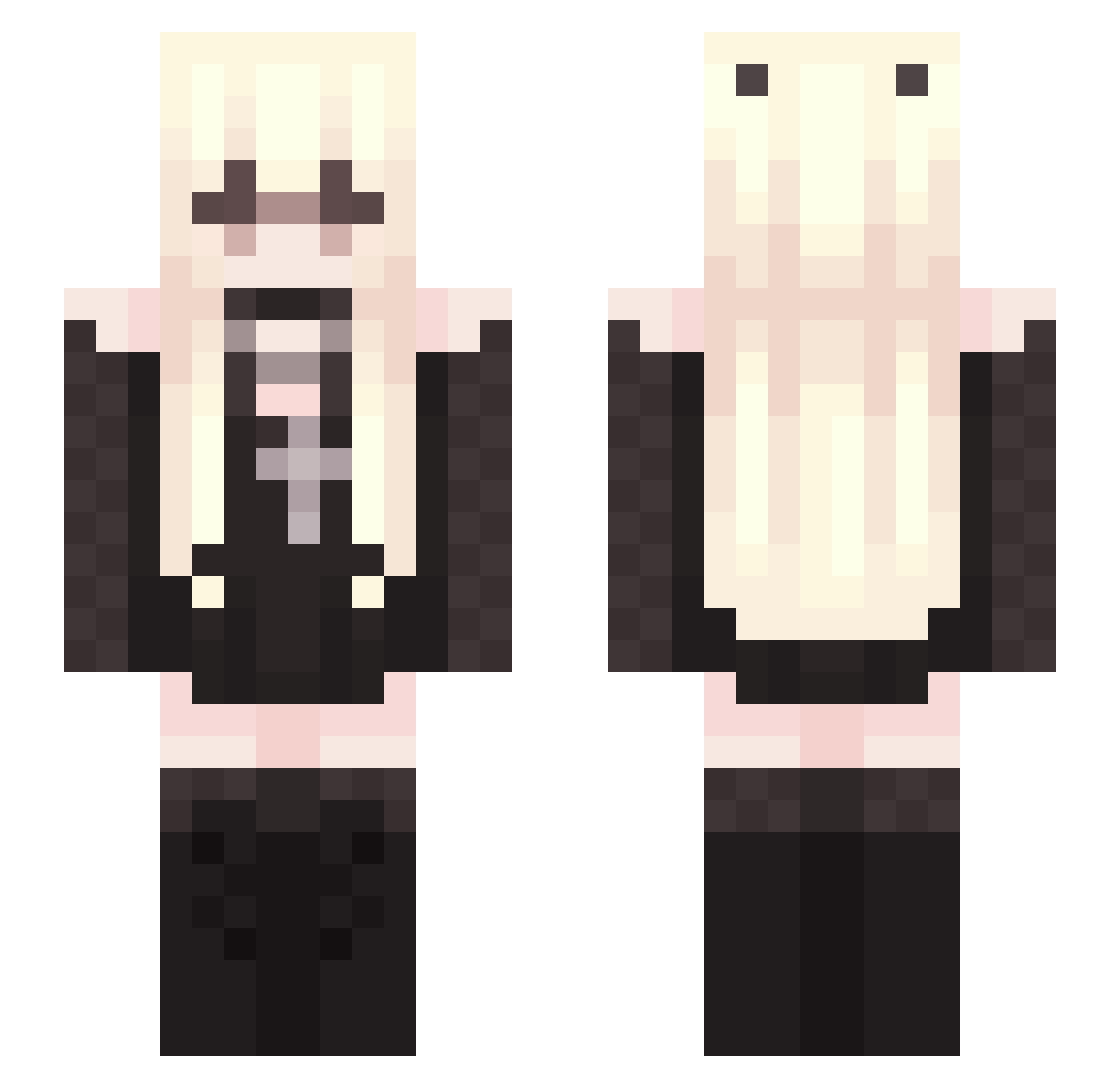 keykap Minecraft skin, front and back view