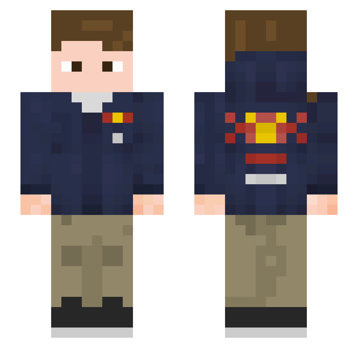 Jswil Minecraft skin, front and back view