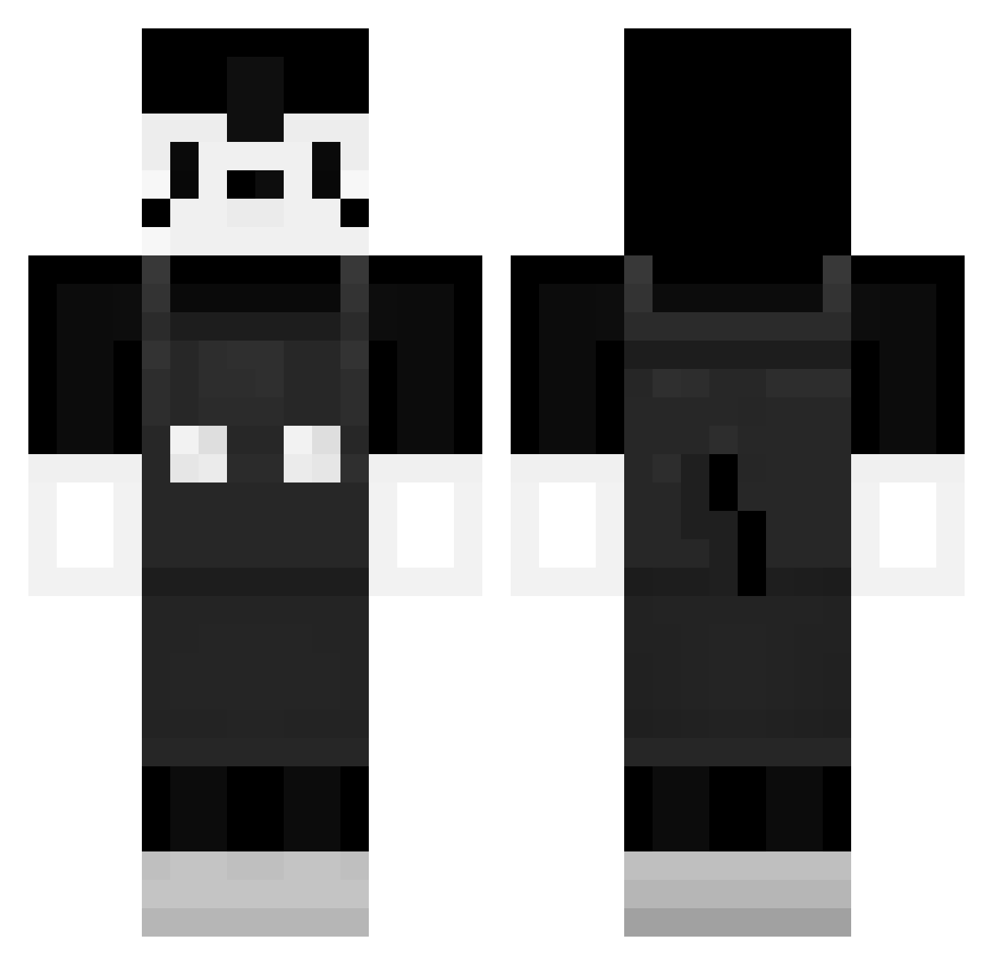 Rebounding Minecraft skin, front and back view