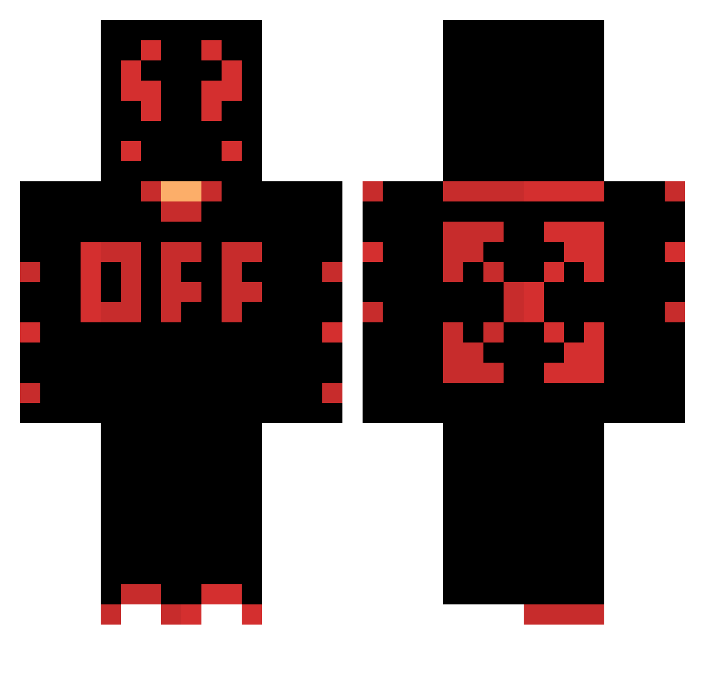 UrubuMatador Minecraft skin, front and back view