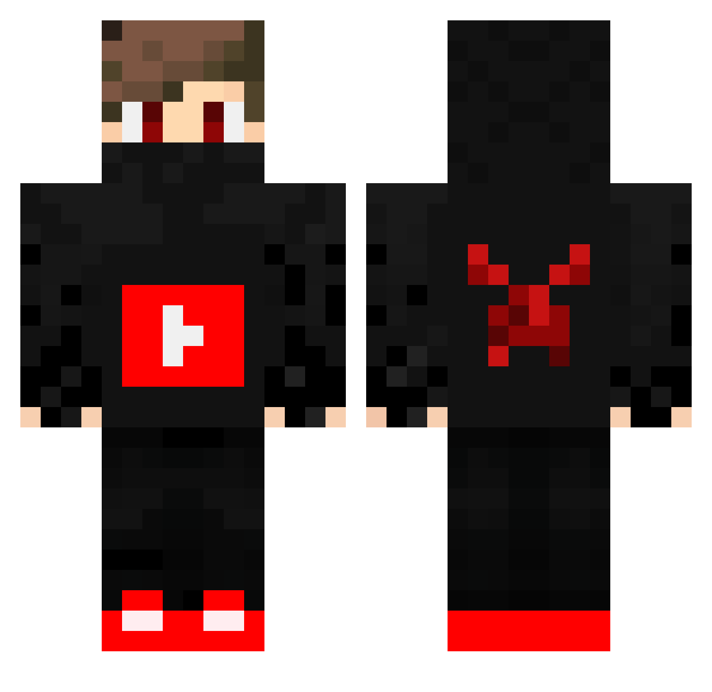 ItzAdorYT Minecraft skin, front and back view