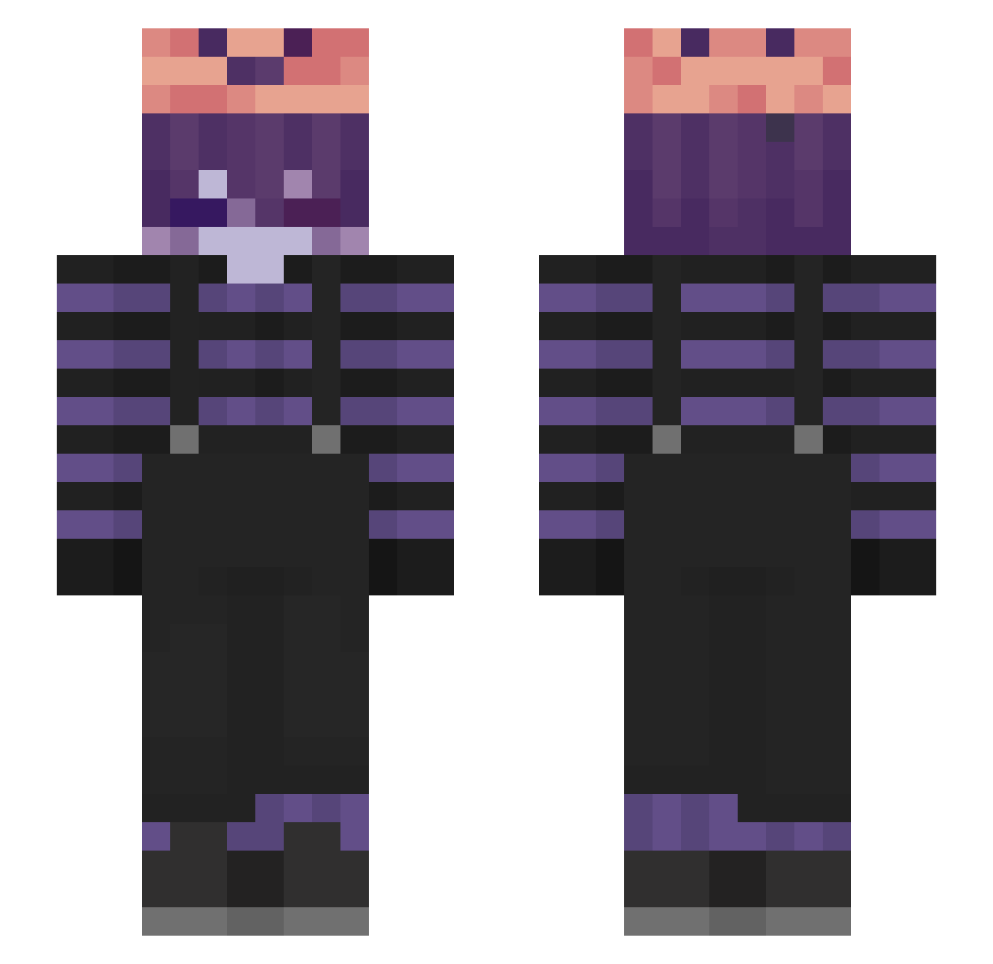 Rubicon333 Minecraft skin, front and back view