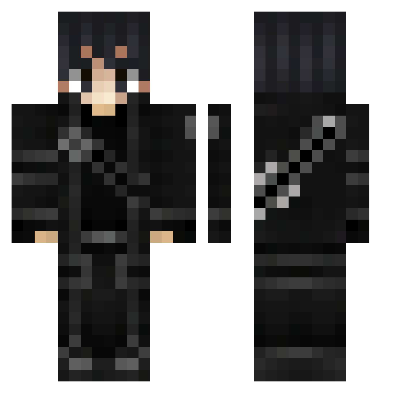 FannyGamer120 Minecraft skin, front and back view