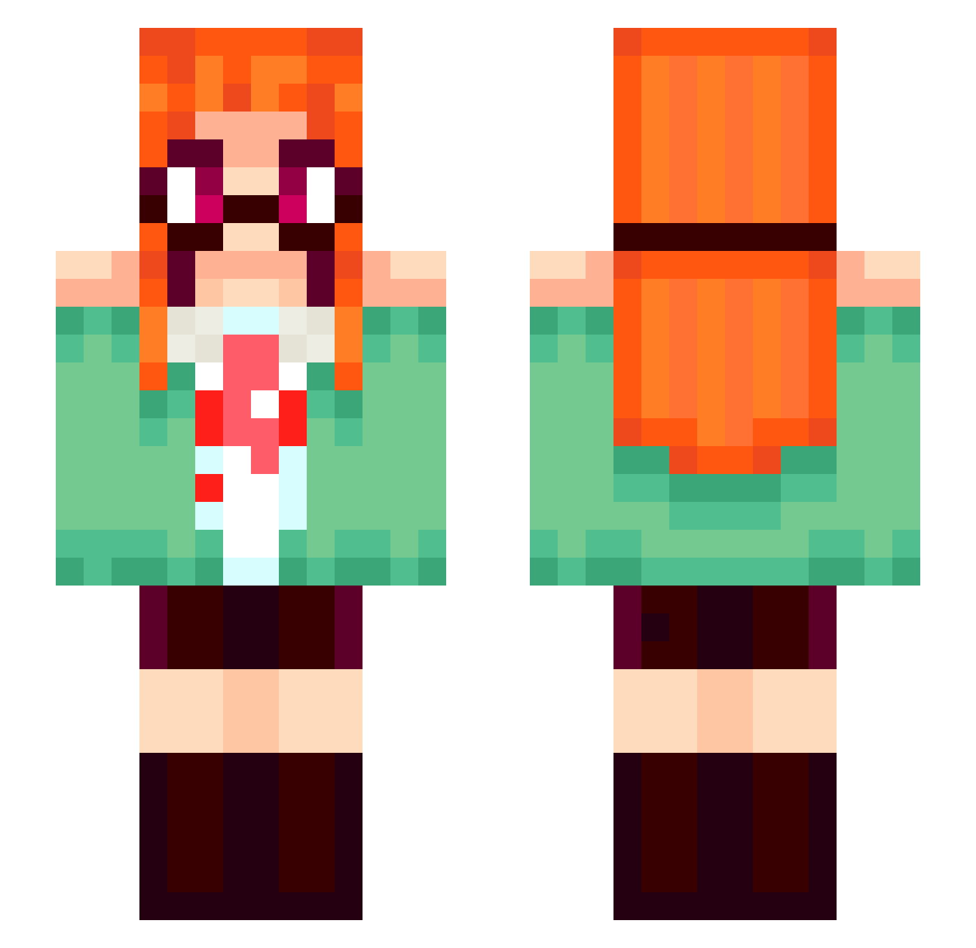 CoolNyk Minecraft skin, front and back view