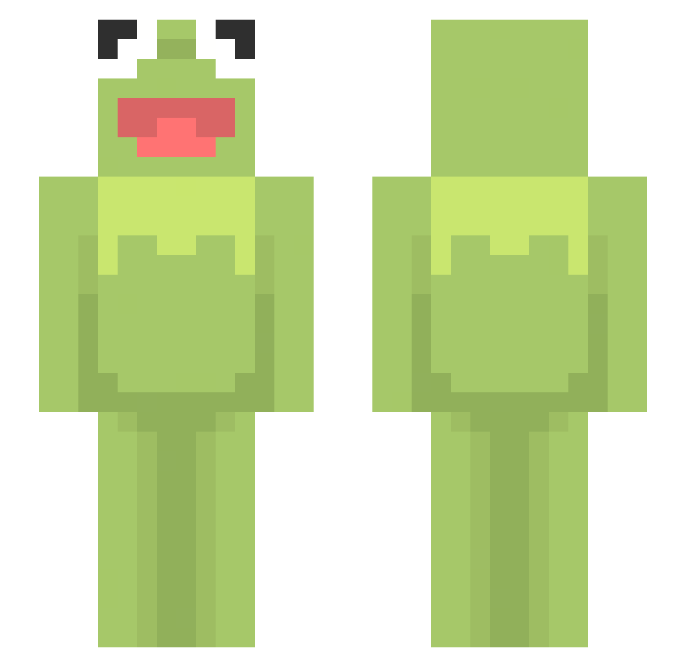 shoozze Minecraft skin, front and back view