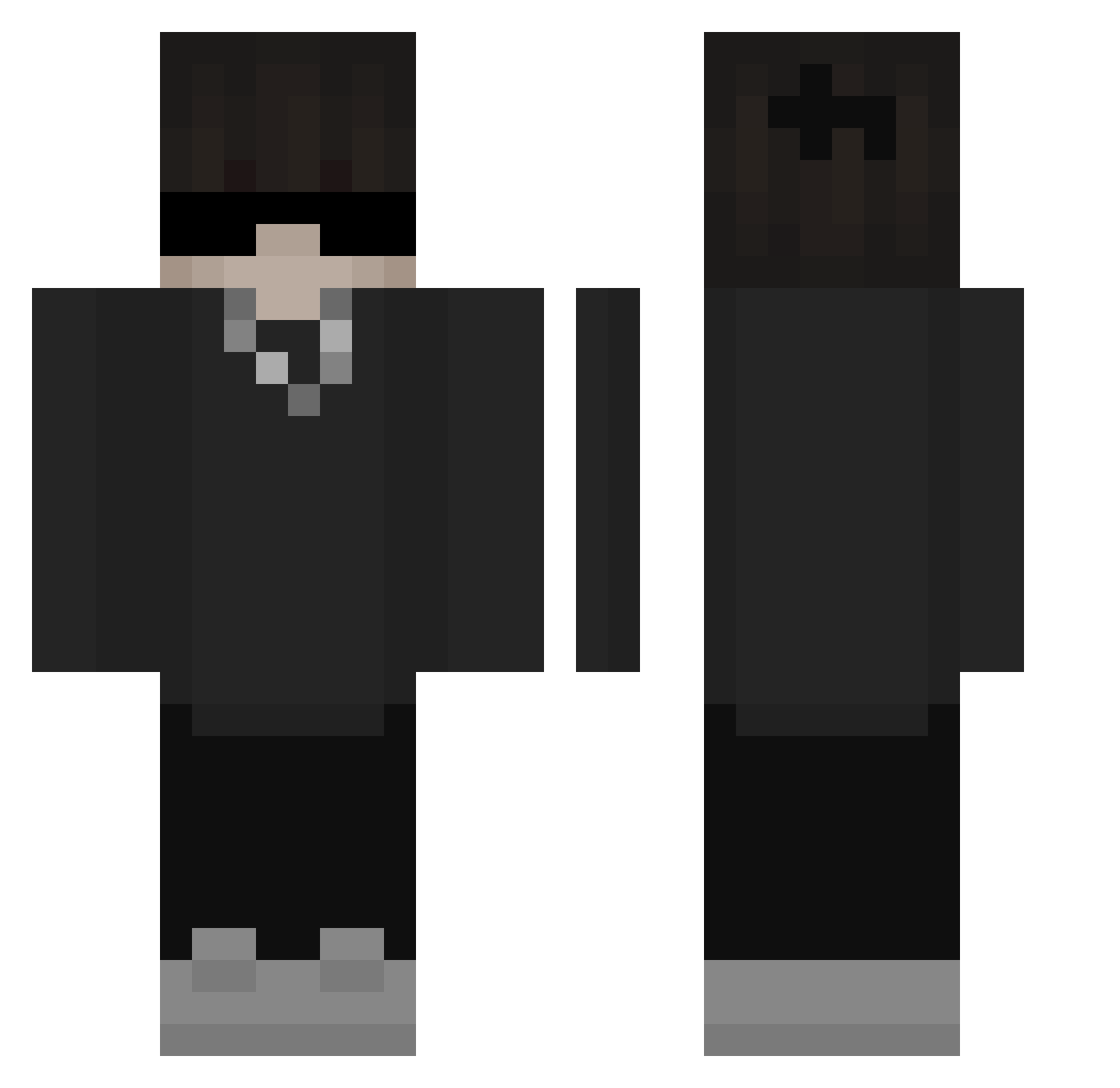 Ytuzaz Minecraft skin, front and back view