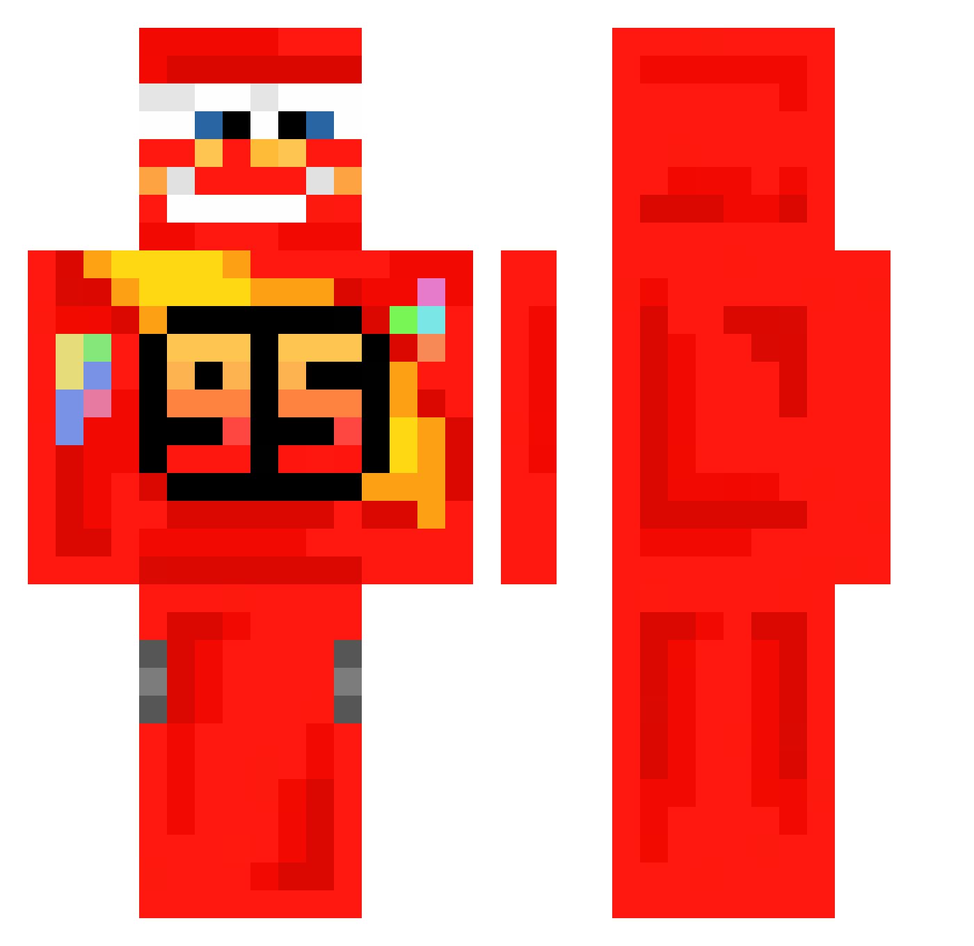 Micumster99 Minecraft skin, front and back view