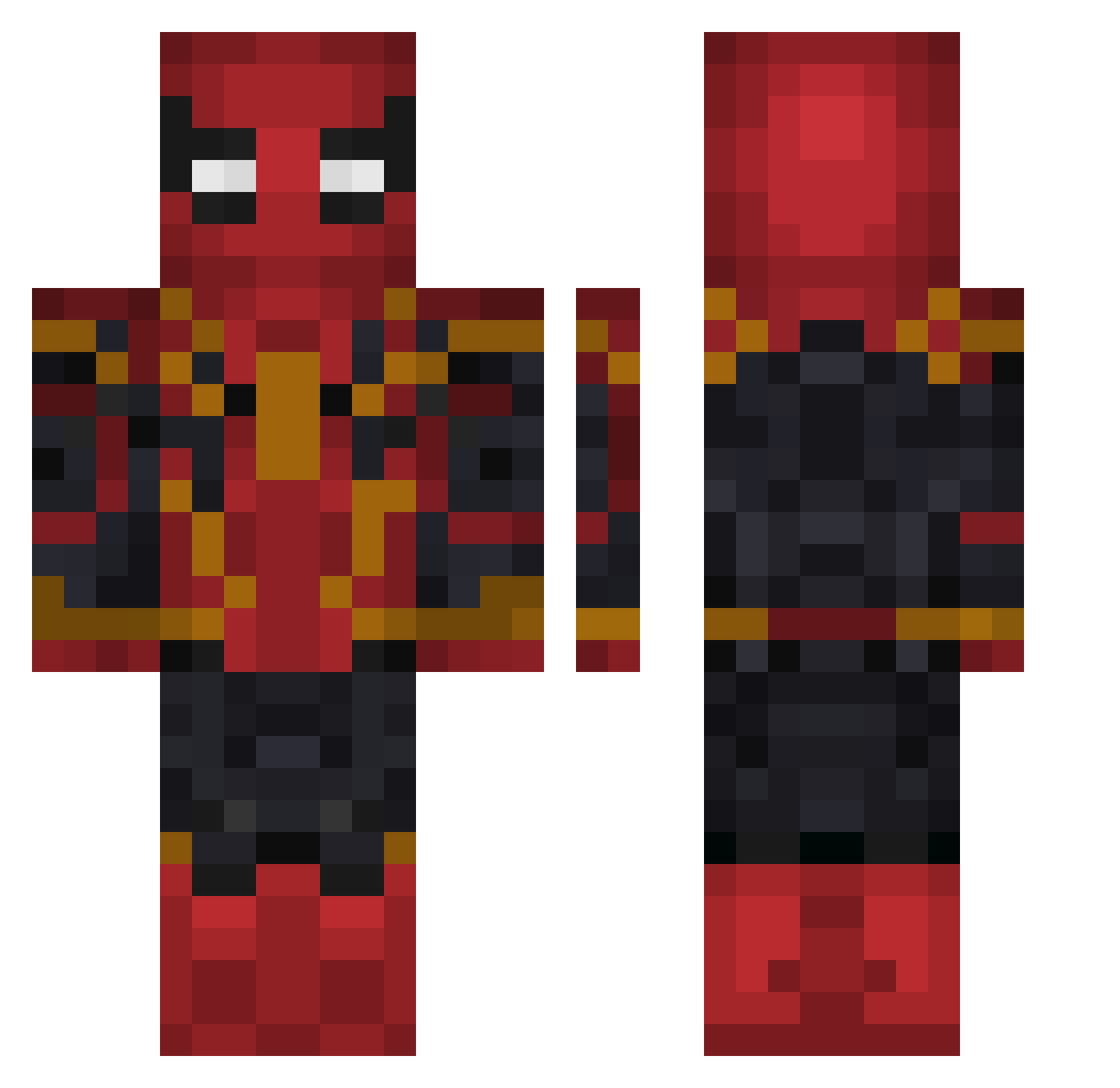 UnleqitFame Minecraft skin, front and back view