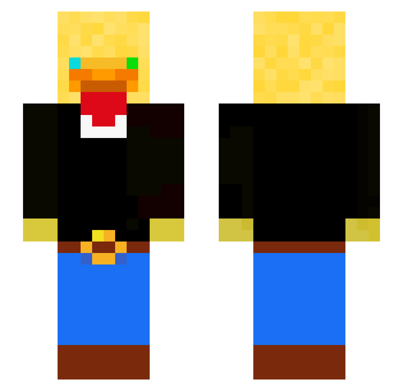 Skillzuser38 Minecraft skin, front and back view