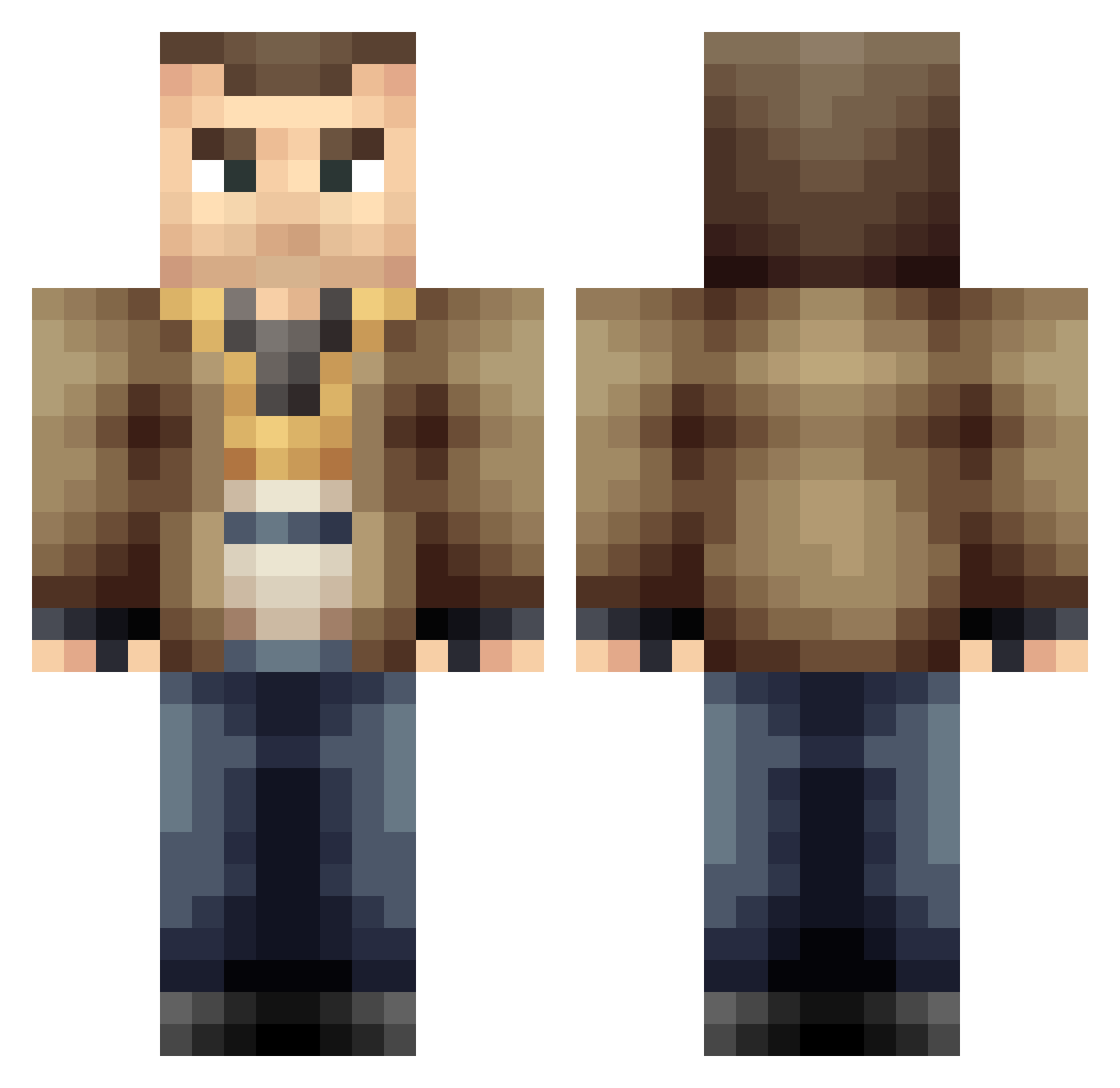 rotogravure Minecraft skin, front and back view
