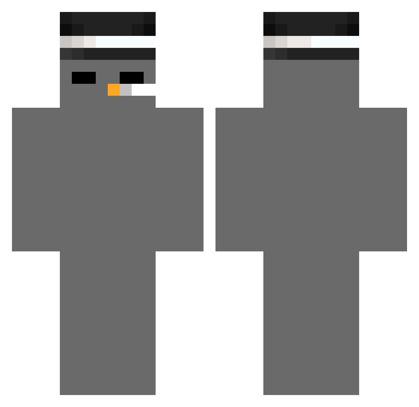Drip_bialy Minecraft skin, front and back view