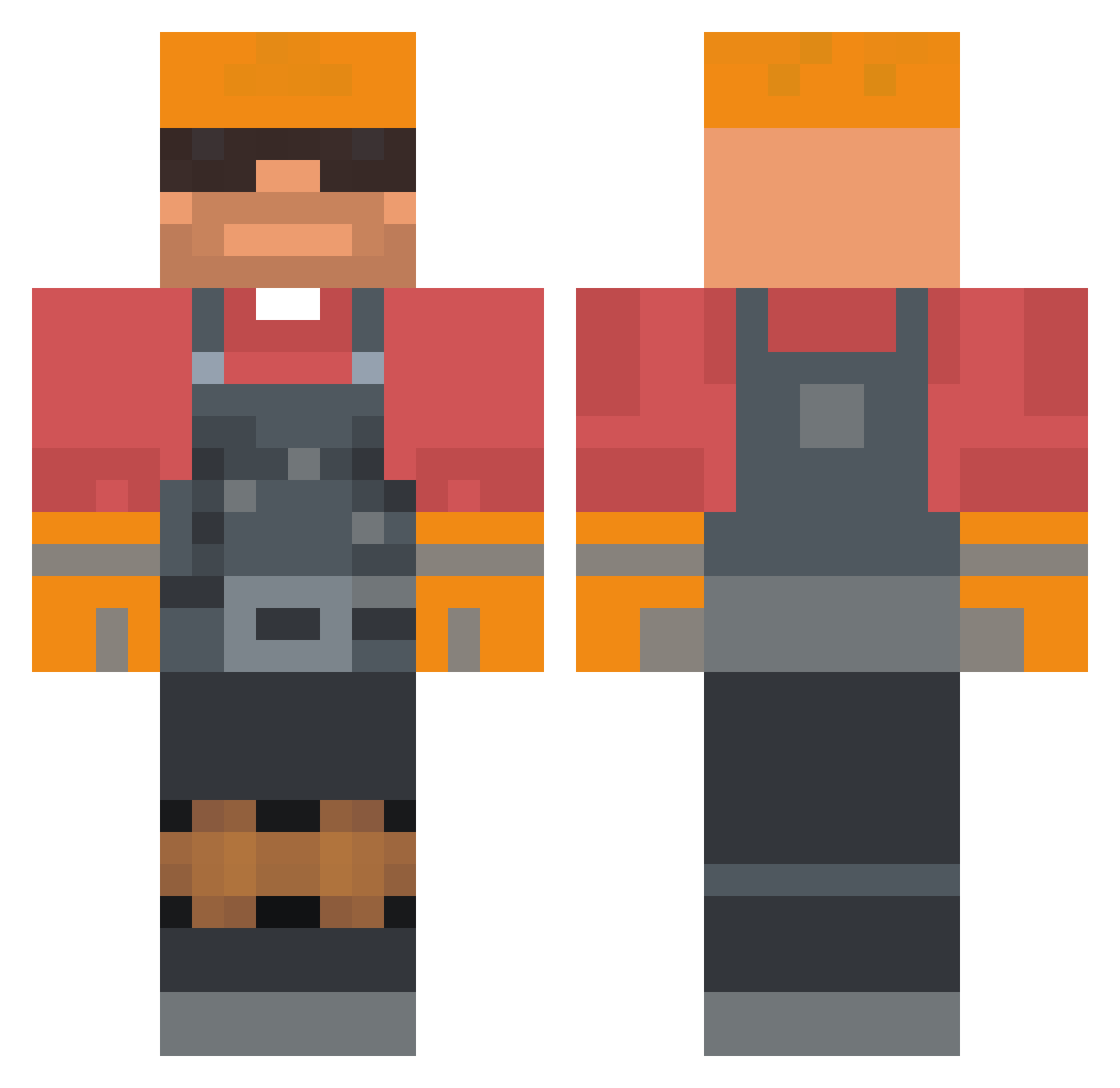 Namubys Minecraft skin, front and back view