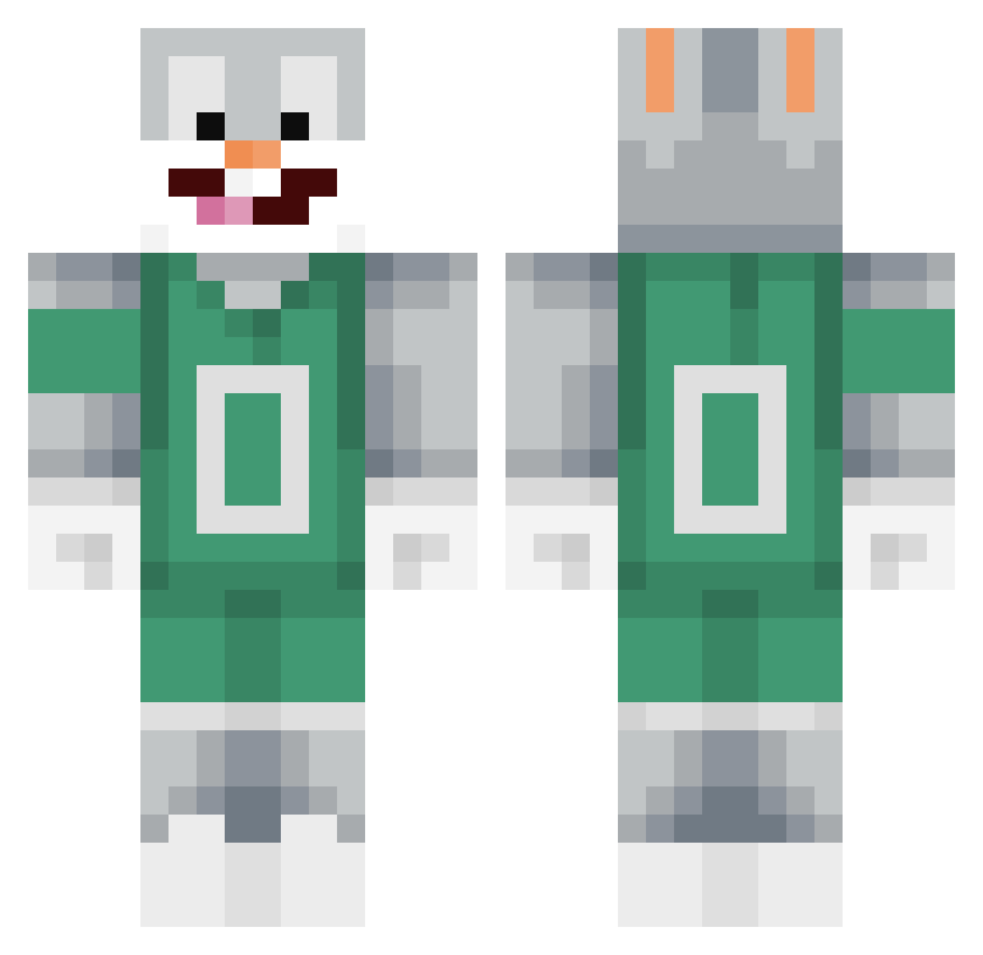 InsideGoat Minecraft skin, front and back view