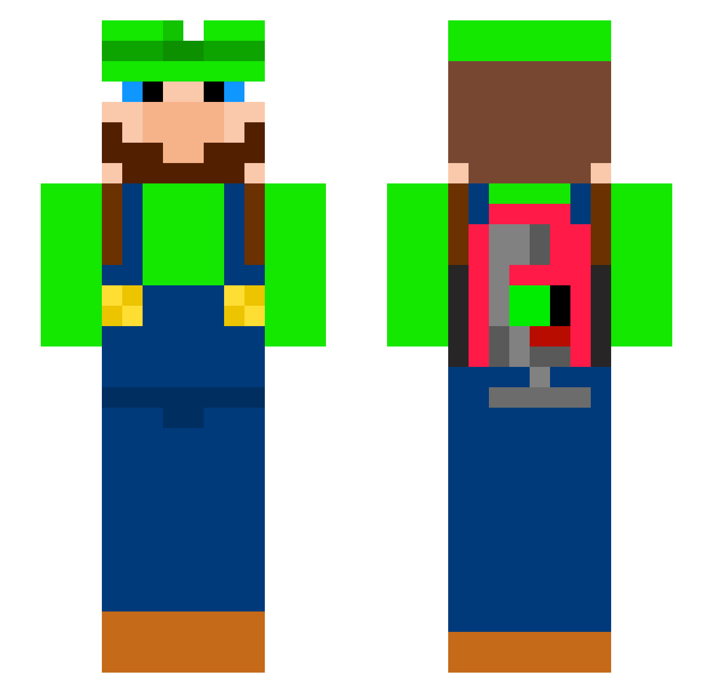 IMP_XAHN Minecraft skin, front and back view