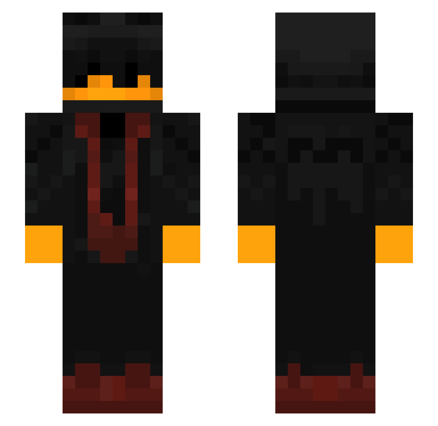 NotKaevix Minecraft skin, front and back view