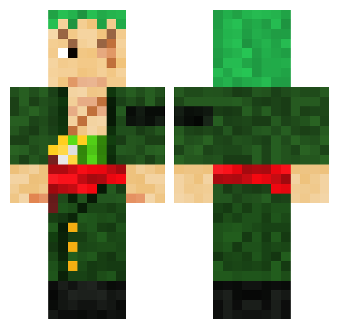 Dovavin Minecraft skin, front and back view