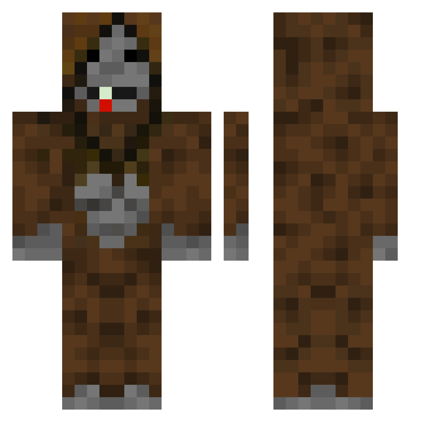 JarFlow Minecraft skin, front and back view