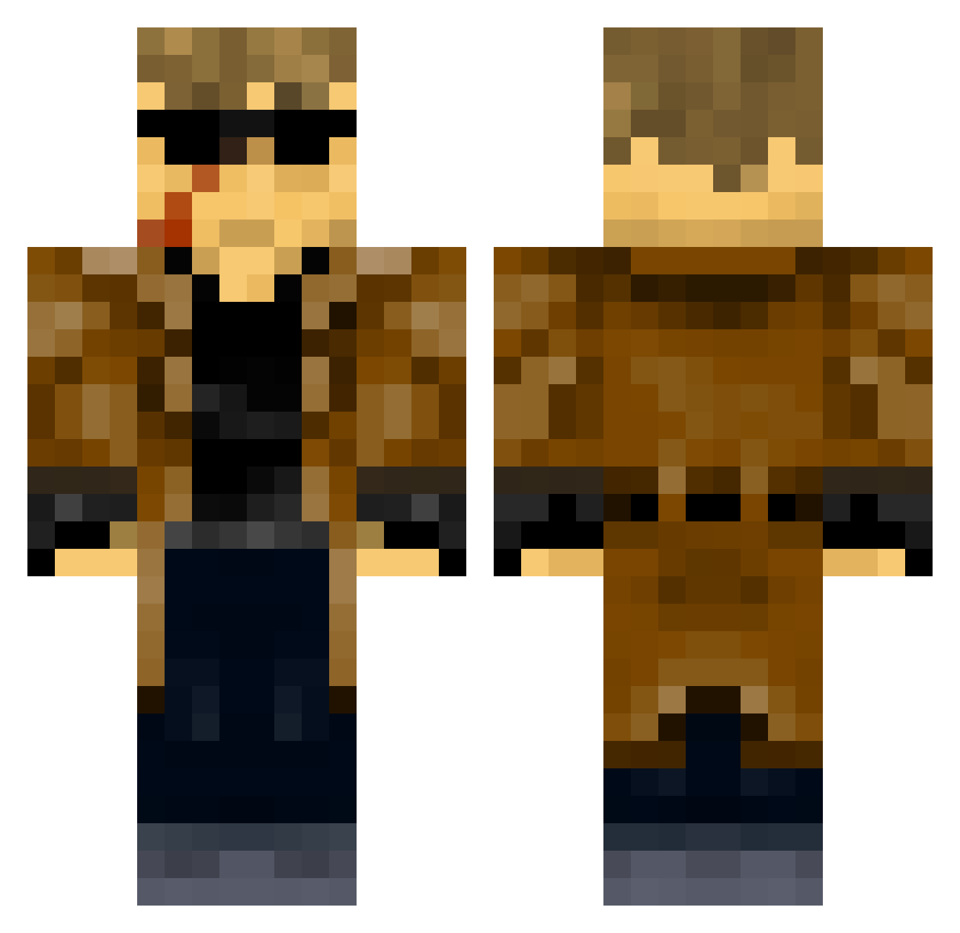 ambe Minecraft skin, front and back view