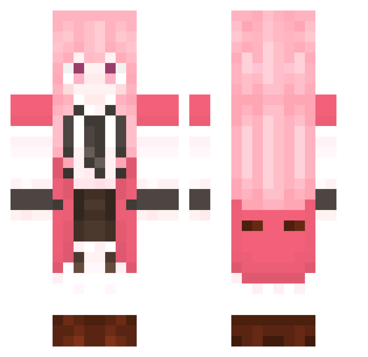 Yukina_15 Minecraft skin, front and back view