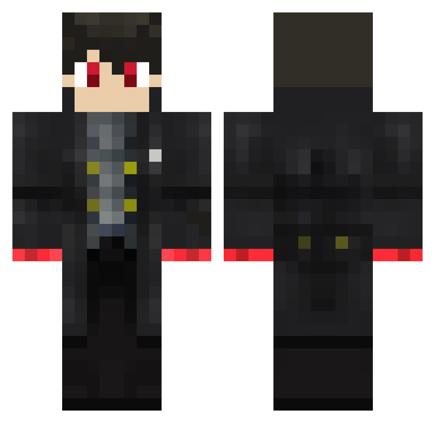 Zelant Minecraft skin, front and back view