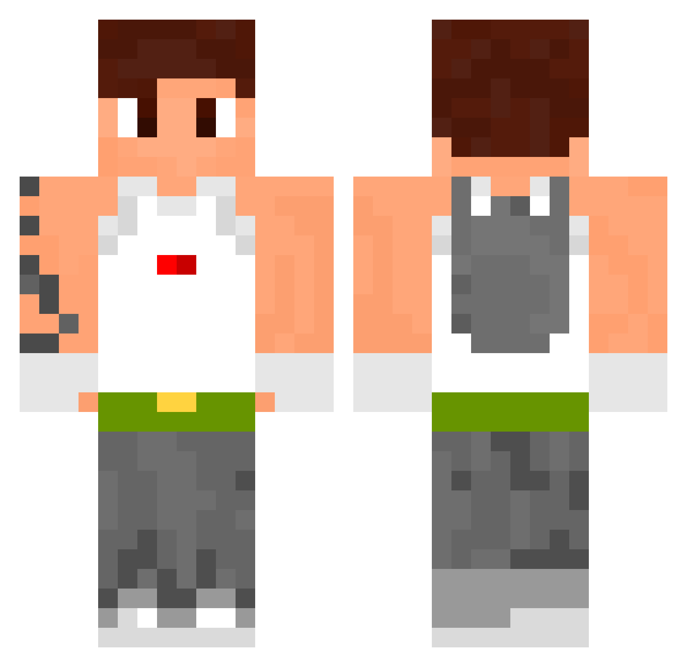 Lukage13 Minecraft skin, front and back view