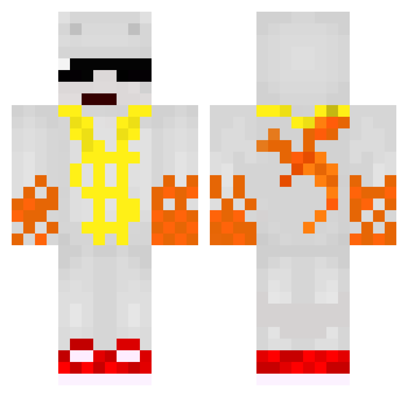 Mirette2308 Minecraft skin, front and back view