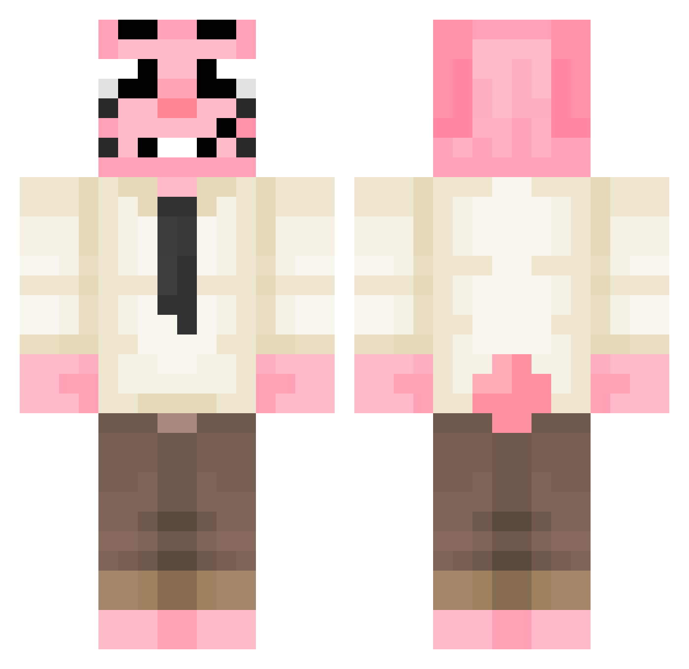 gimmejennie Minecraft skin, front and back view