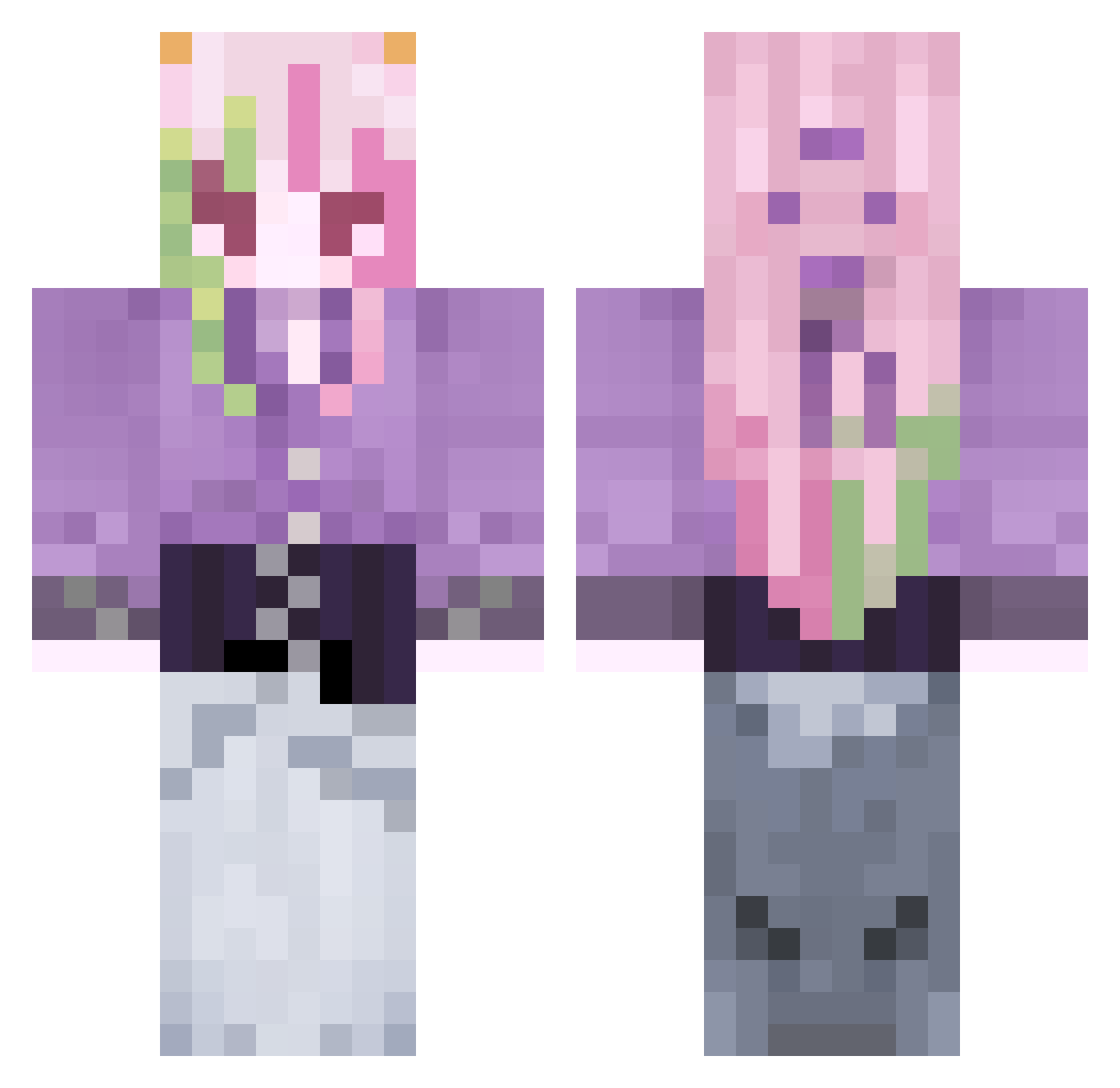 Yur1_lobotomy Minecraft skin, front and back view