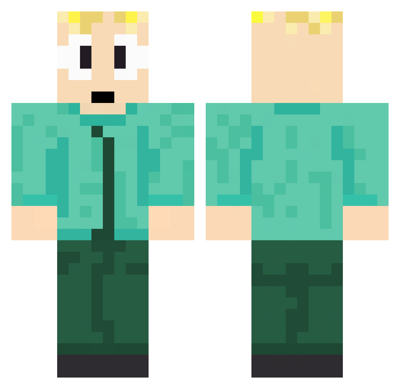 SUwiC Minecraft skin, front and back view