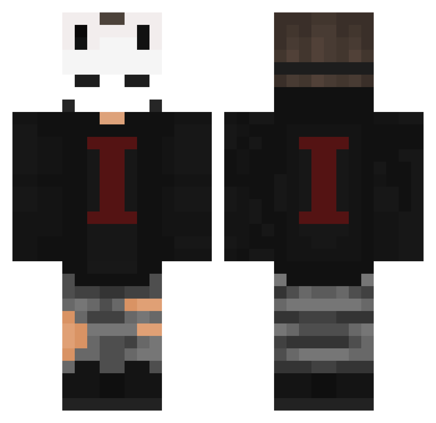 Inflexion Minecraft skin, front and back view
