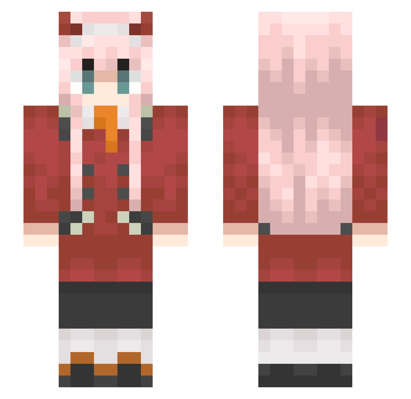 Poitro96 Minecraft skin, front and back view