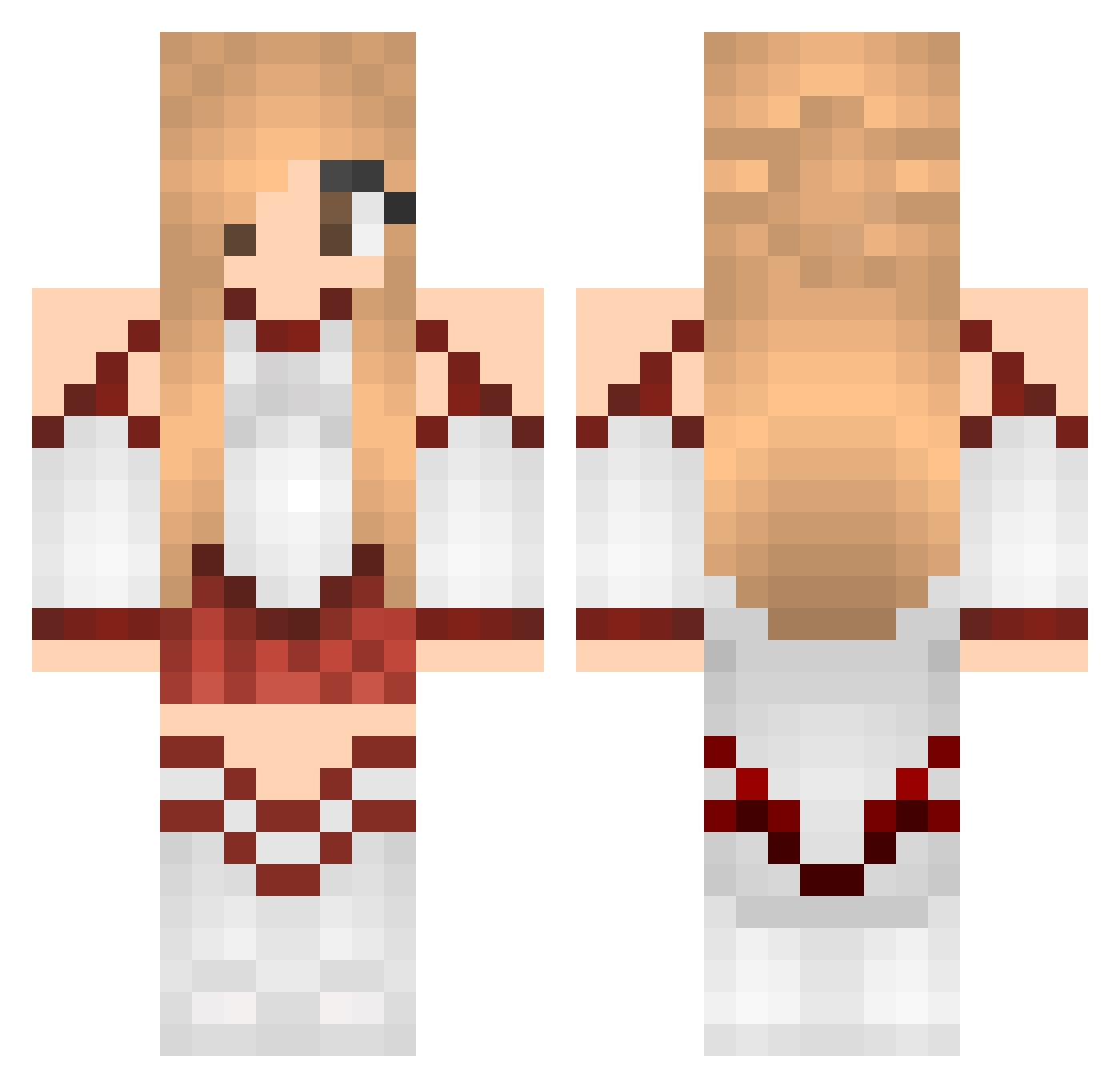 Kazzoop Minecraft skin, front and back view