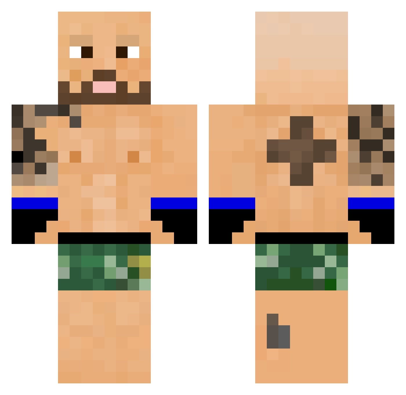 Maangoz Minecraft skin, front and back view
