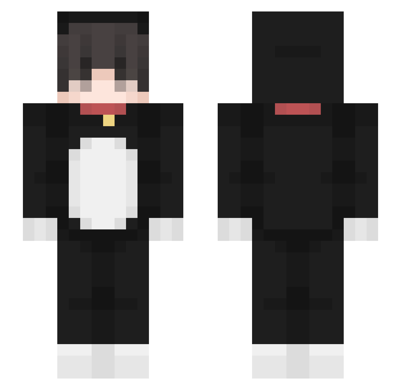 Yrodir Minecraft skin, front and back view