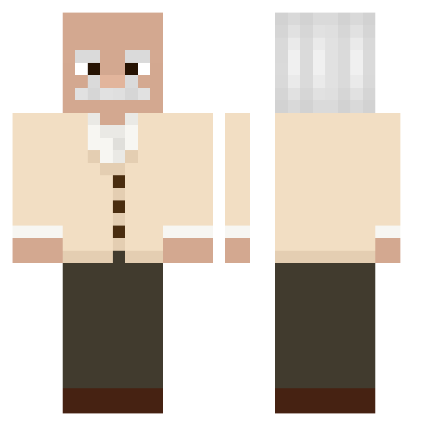 fanknstein Minecraft skin, front and back view