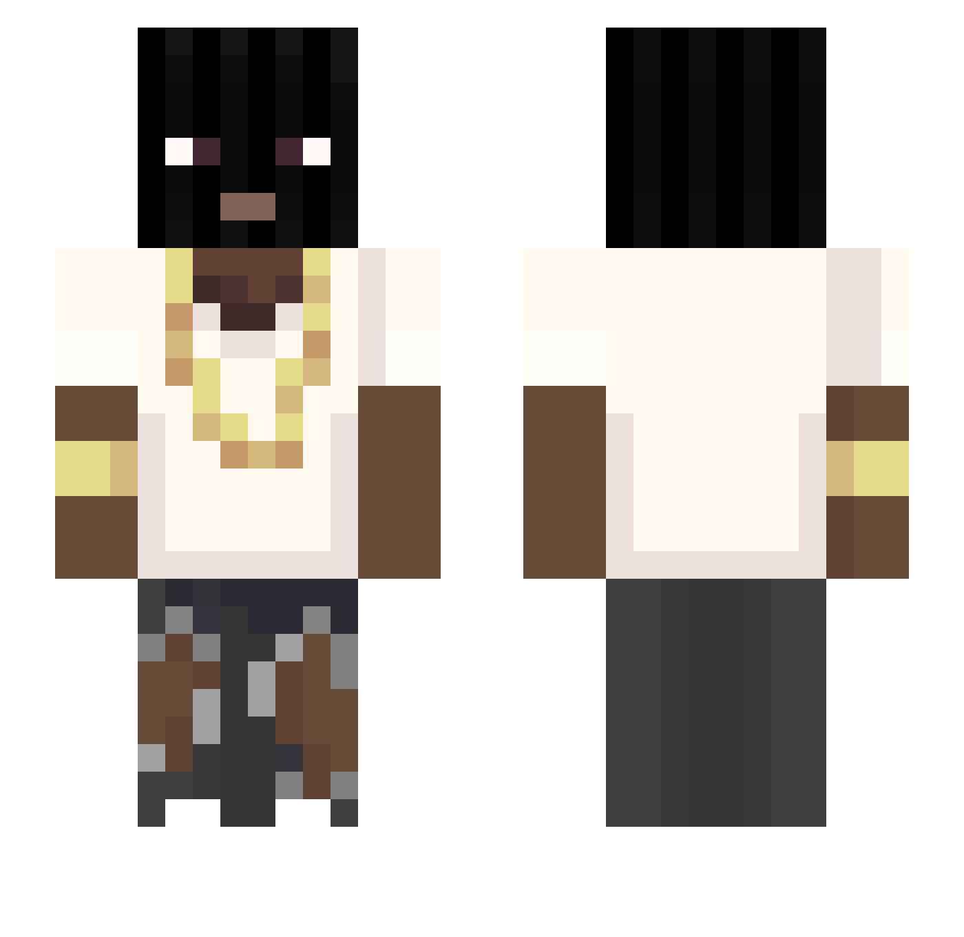 blackboy36 Minecraft skin, front and back view