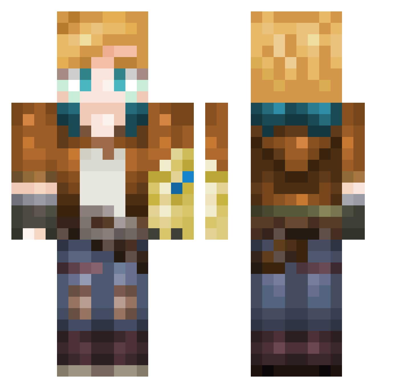 231ss Minecraft skin, front and back view
