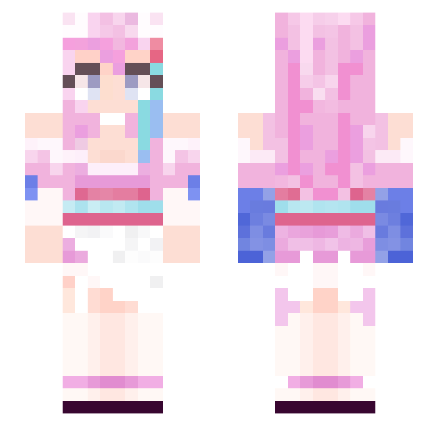 AnchiiVT Minecraft skin, front and back view