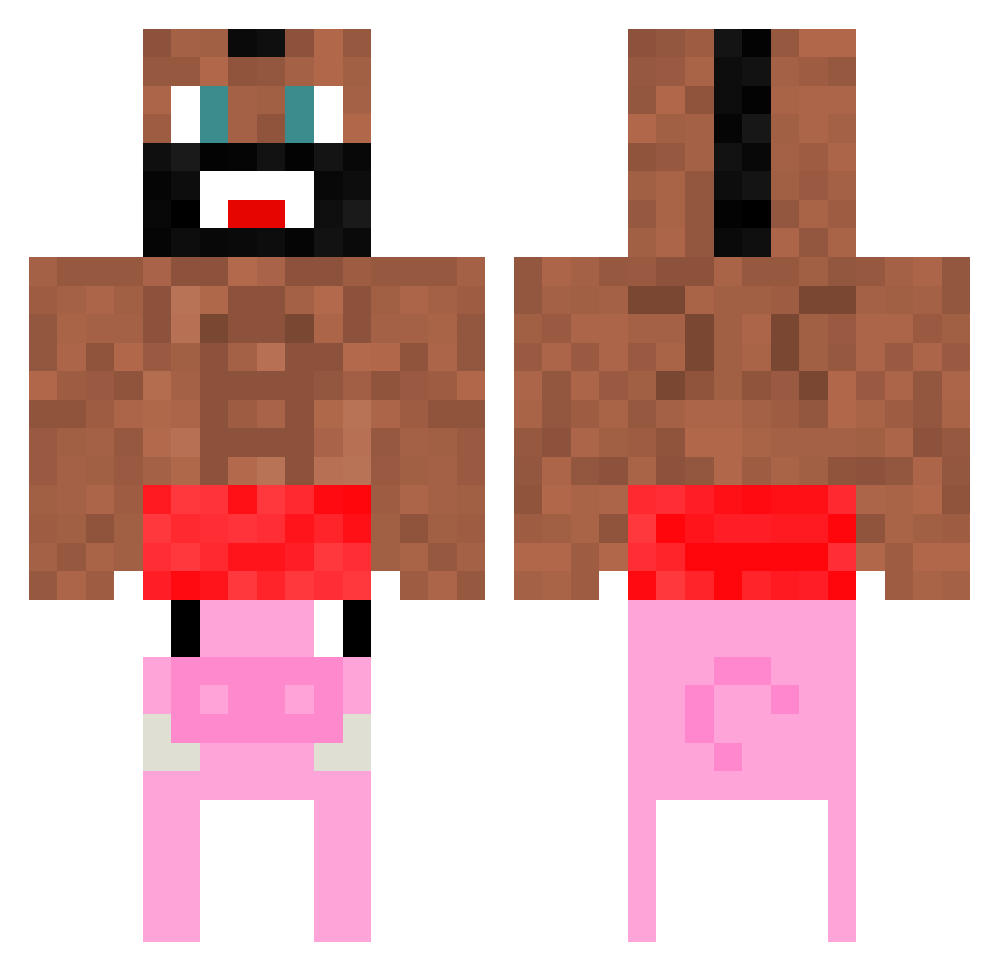xPuLsEx_Gecko Minecraft skin, front and back view