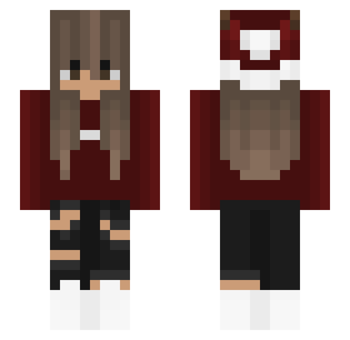 LetsBibi_ Minecraft skin, front and back view